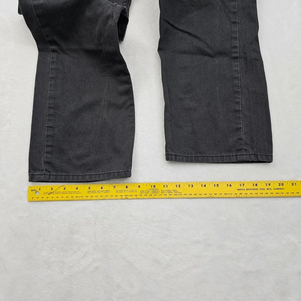 Levi's 505 Jeans Mens 36x32 Black Faded‎ Regular Straight White Tab Denim Skater